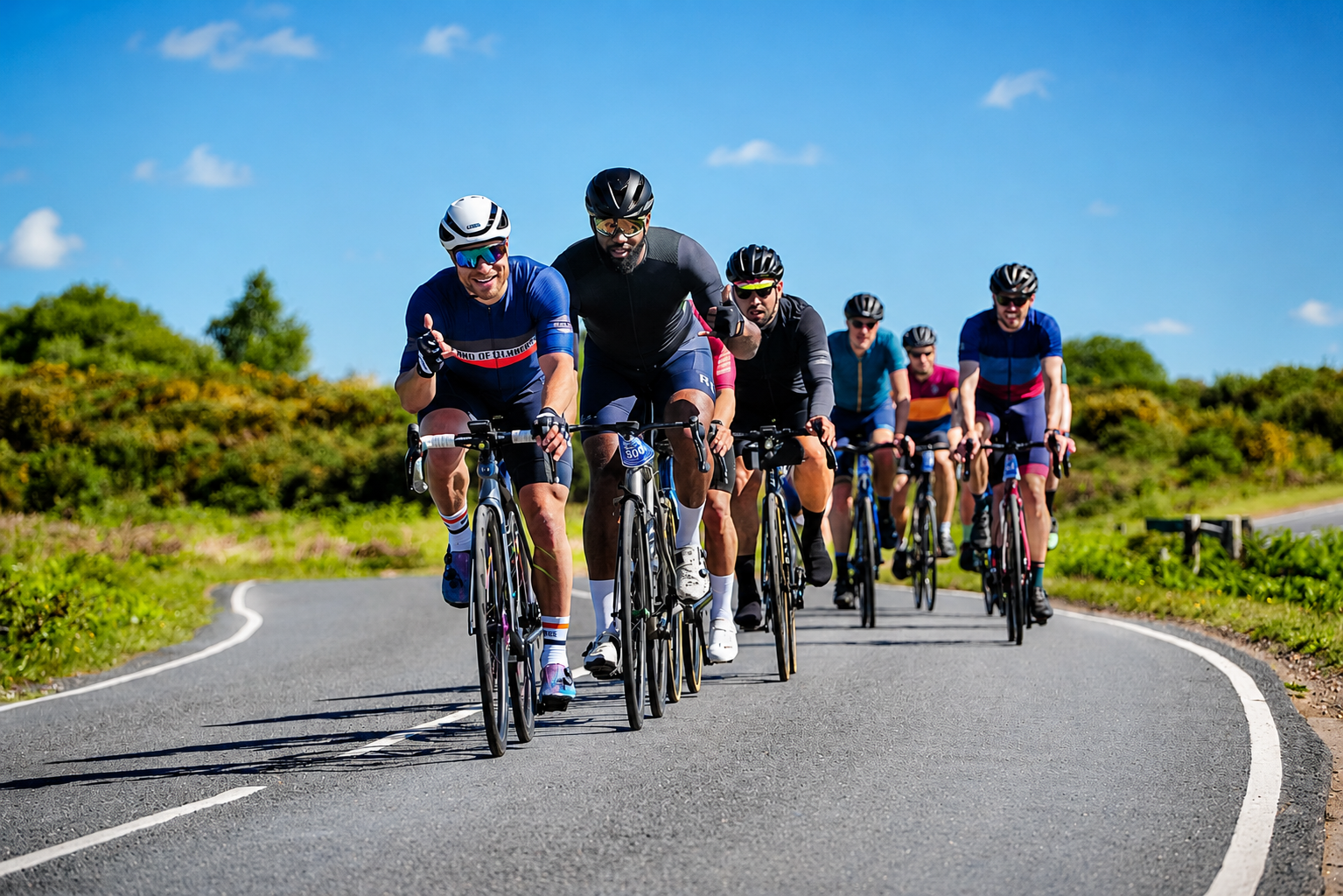 Cyclists riding through the New Forest